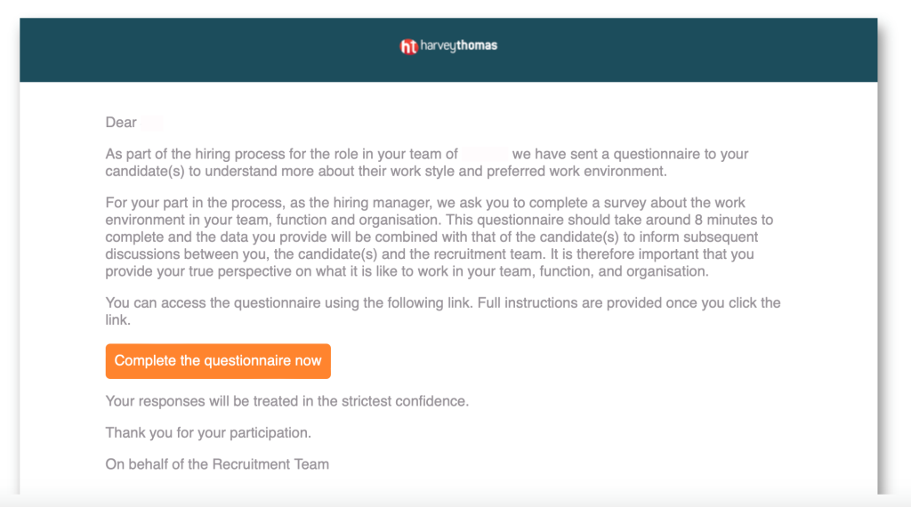 email for questionnaire